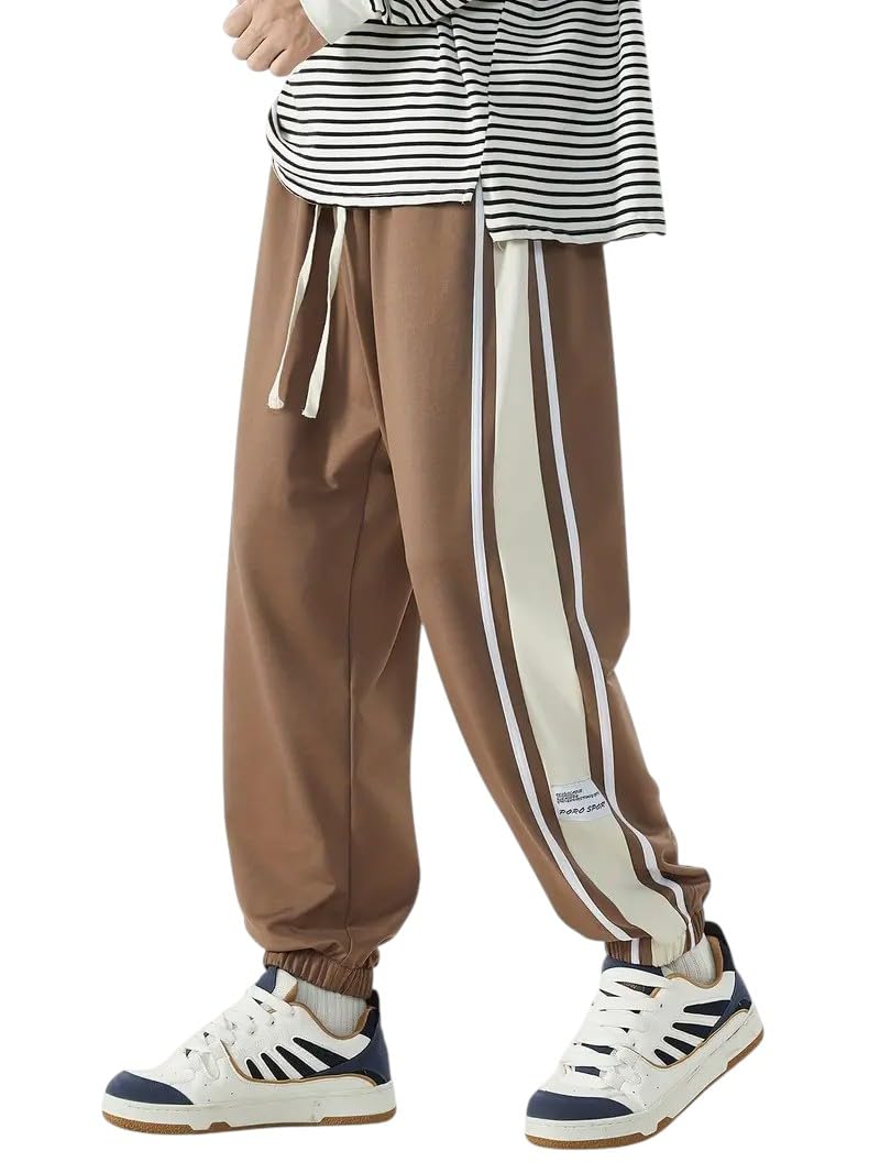 Men's Black Colorblock Jogger Sweatpant | Contrast Side Stripe Sportswear | Casual & Gym Wear-image-35
