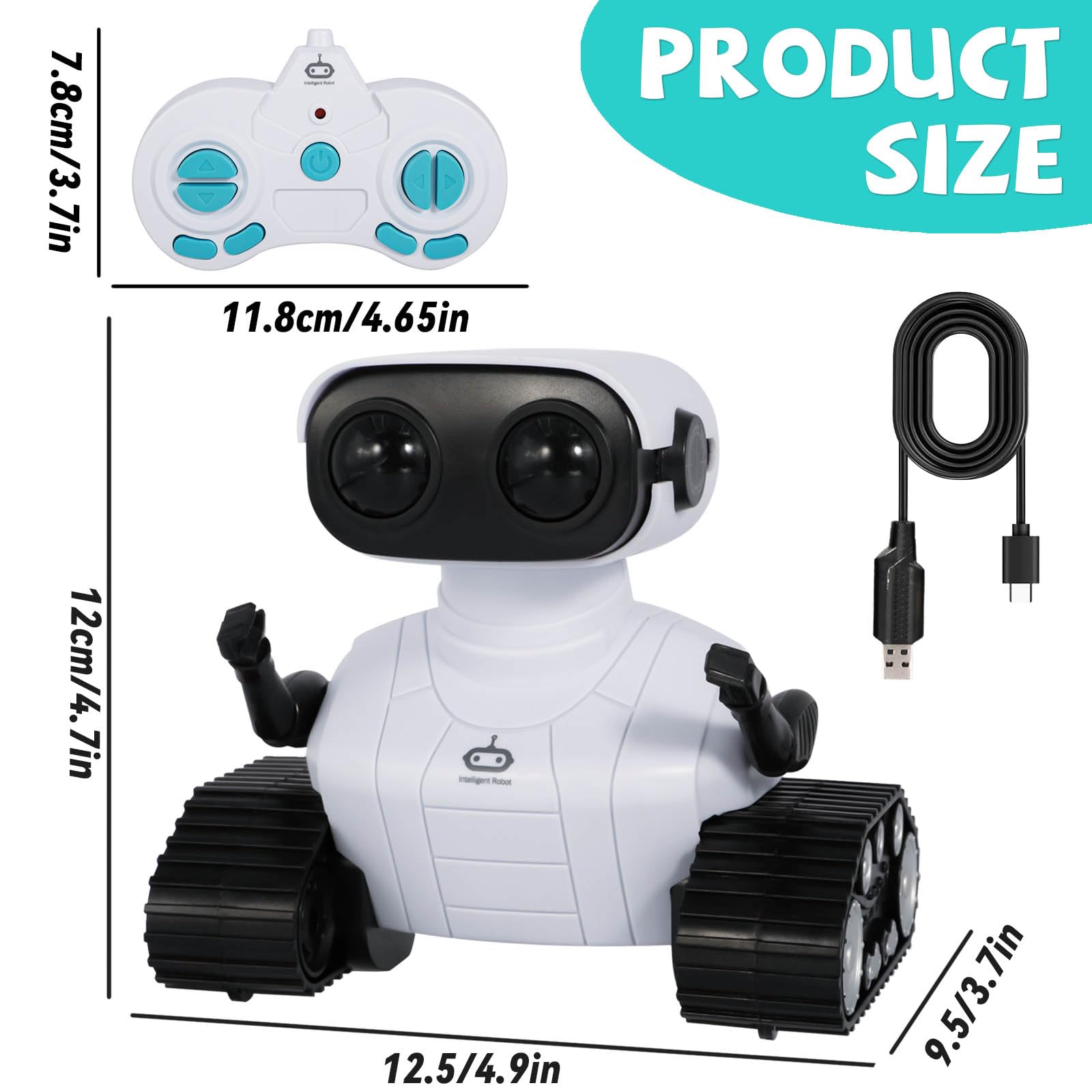 PQETBV Robot Toy Children, Transformers Interactive Gaming Figure with LED Eyes and Music, Remote Control Robot for Kids 3-12 Years - Image 2