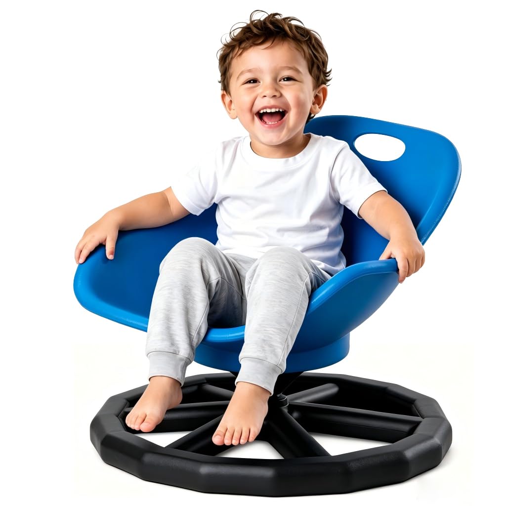Spinning Chair for Autistic Kids with Back Support, Sensory Swivel Chair for Kids with ADHD Autism, 360° Rotating Spin Chair for Toddlers, Comfortable Sensory Chair for Home School Classroom