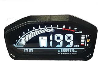 Motorcycle Odometer Adjustable LCD Digital Universal Tachometer Motorcycle Speedometer Odometer MAX 199 KM/H Dashboard