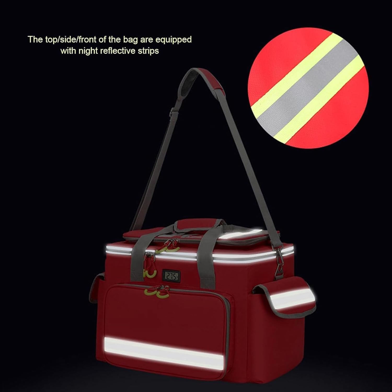 Bolsa de primeros auxilios vacía, bolsa médica de emergencia, impermeable, de tela Oxford, con aislamiento médico, bolsa de almacenamiento refrigerada con múltiples bolsillos, para exteriores