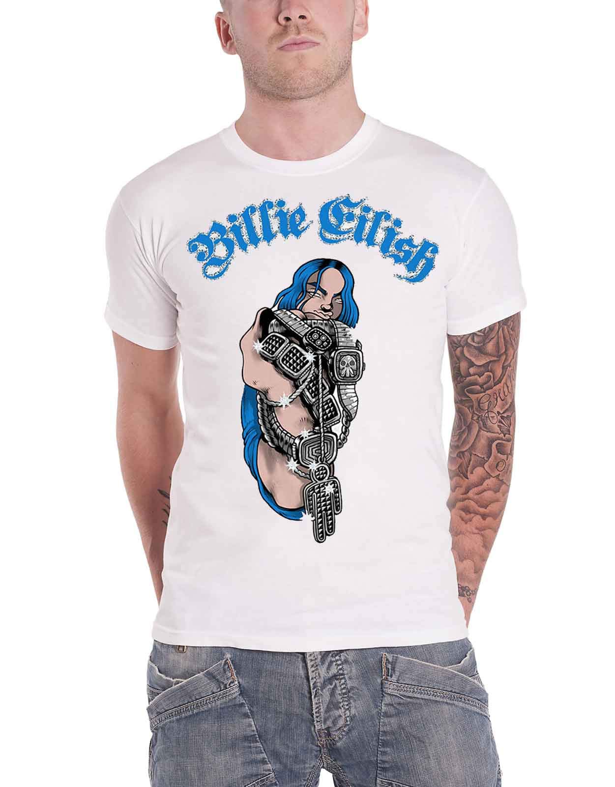 T-​Shirt # L Unisex White # Bling
