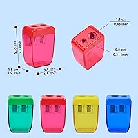 Vista 2 de AUSTARK 24 sacapuntas manuales, pequeños sacapuntas de doble agujero a granel para escuela, oficina, hogar, suministros de regreso a clases