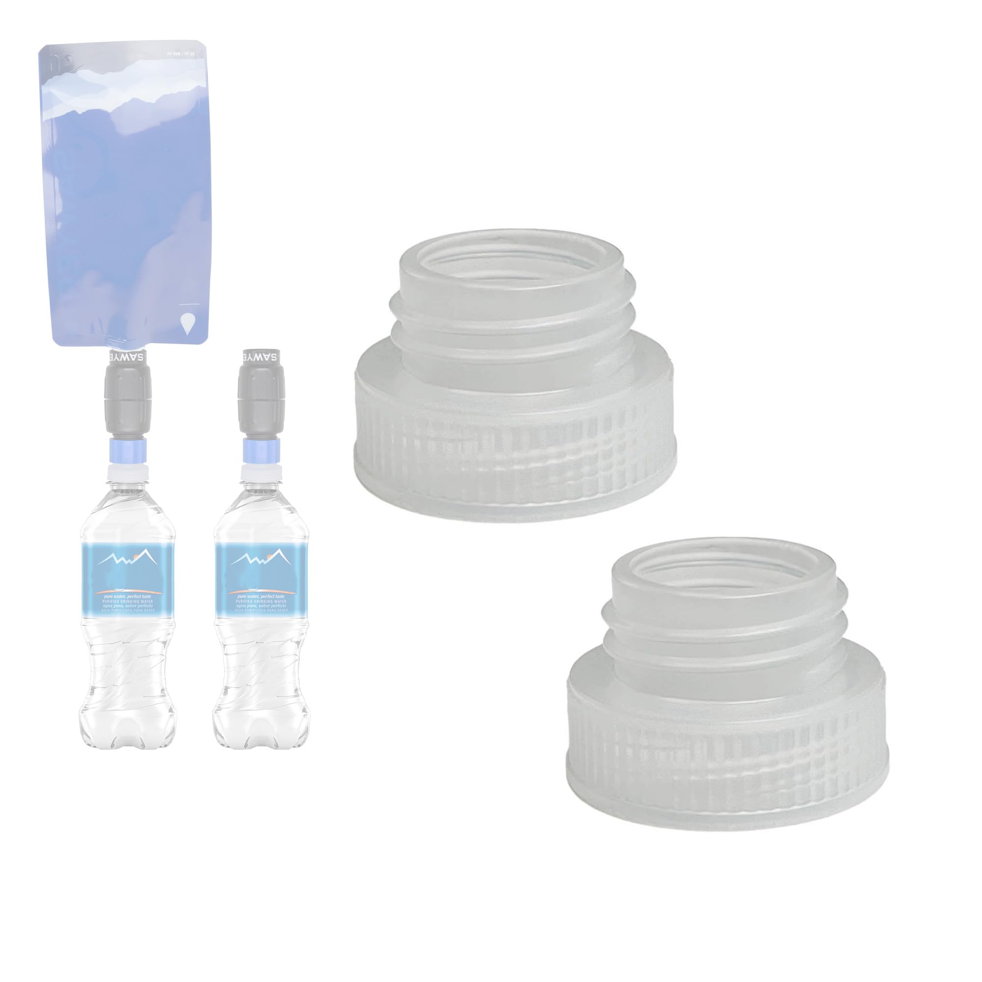 Sawyer Water Filter Adapter for Squeeze SP2129/SP128/SP129, a Set of Two Pieces