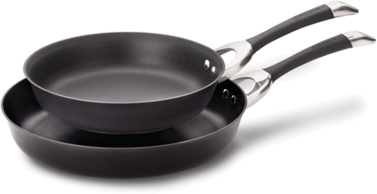 Circulon Symmetry Hard Anodized Nonstick Frying Pan Set / Skillet Set - 10 Inch and 12 Inch, Black 10" & 12" Black