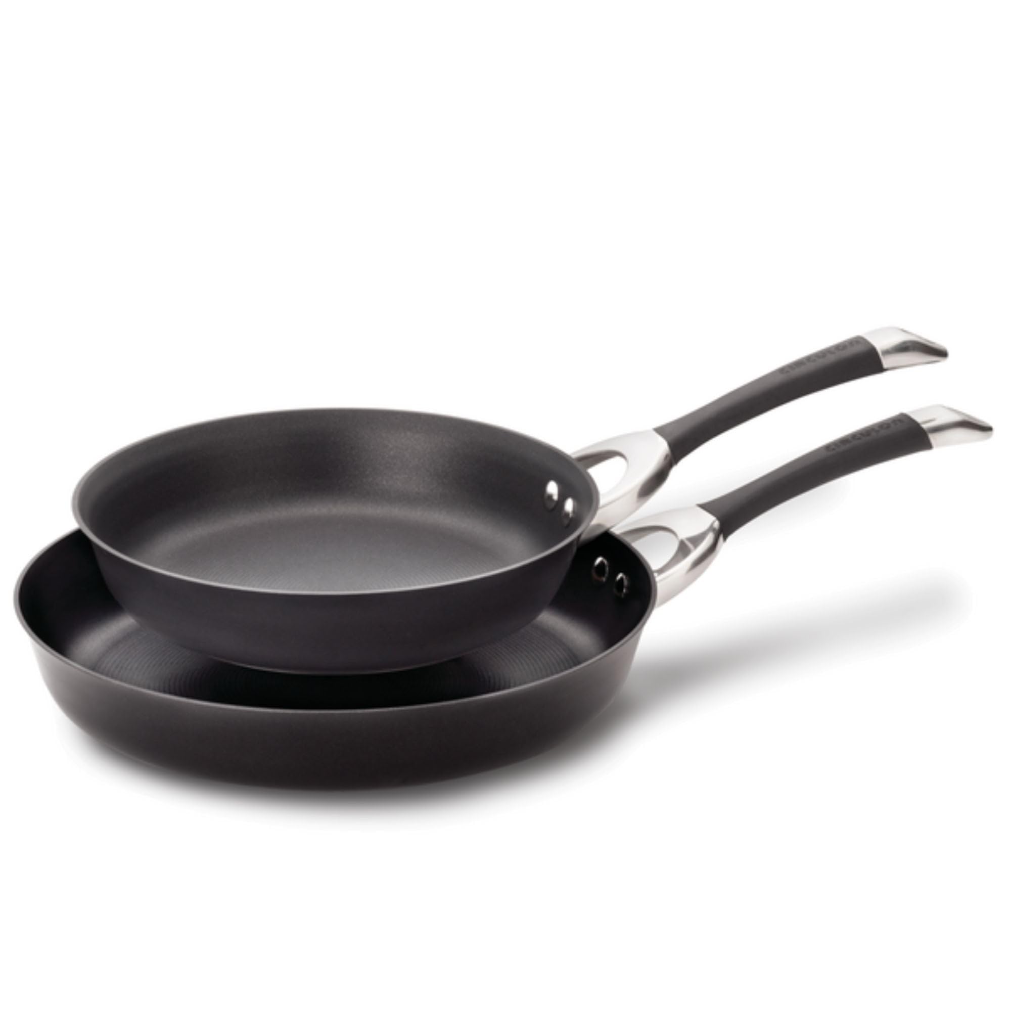 Circulon Symmetry Hard Anodized Nonstick Frying Pan Set/Fry Pan Set/Hard Anodized Skillet Set - 10 Inch and 12 Inch, Black