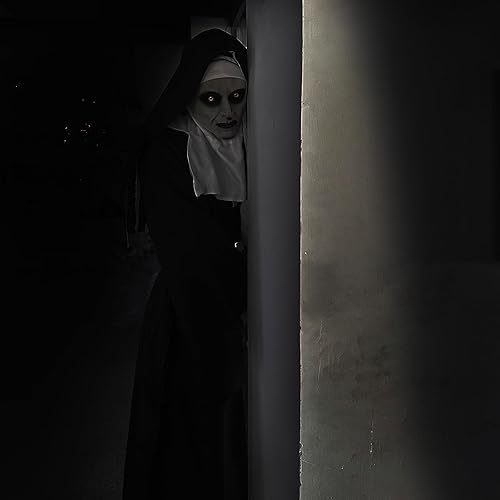 Miniatura 4 de Disfraz de monja para mujer, vestido de monja con máscara de monja aterradora, varios tamaños para adultos, disfraz de monja de Halloween, cosplay