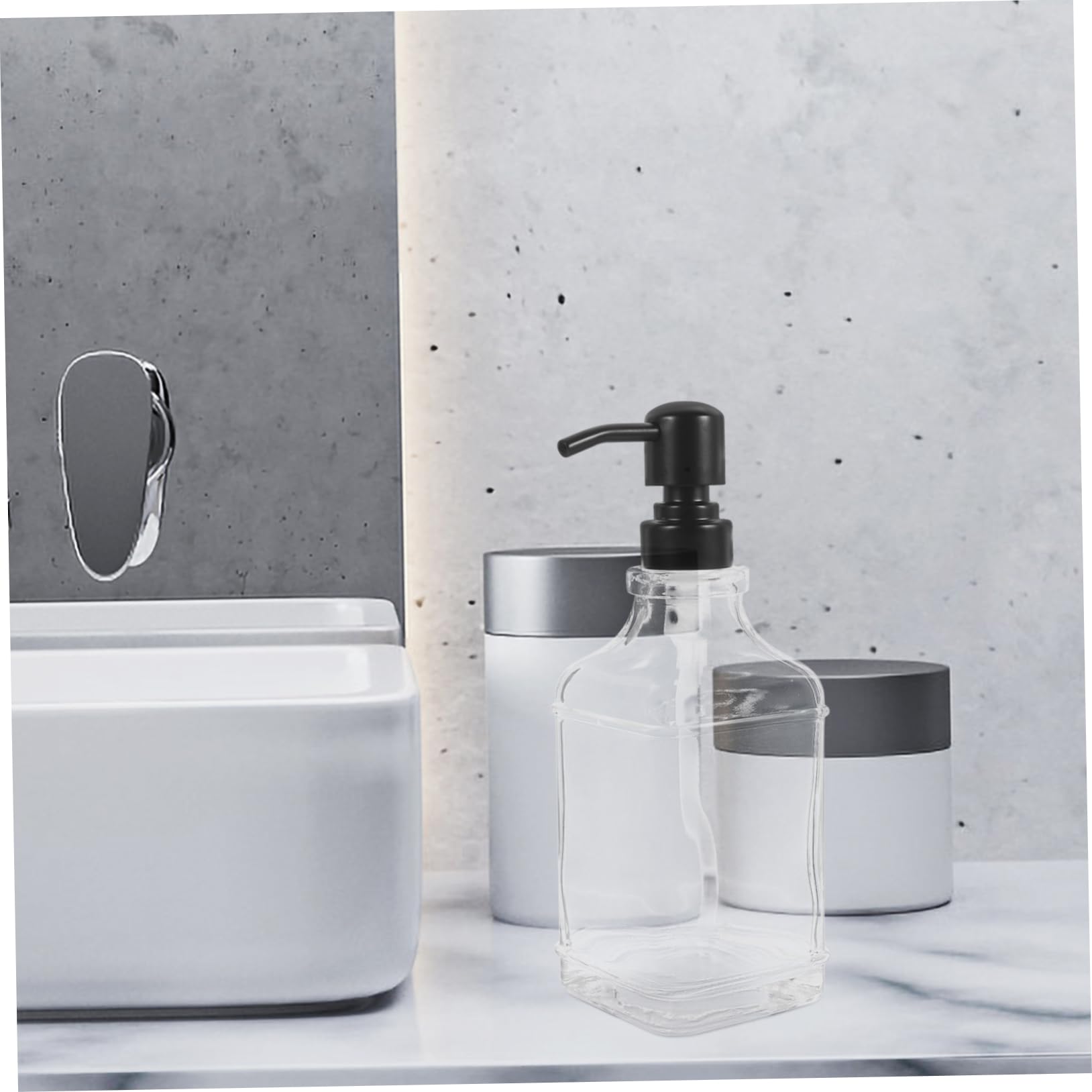 Dispensador De Jabón De Manos Vacío De Vidrio Transparente Dispensador De Jabón para Baño Reutilizable para Loción Champú