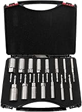 Lianai Conjunto de brocas para chave de porca elétrica de 15 peças, conjunto de soquete de aço cromo vanádio de 5,5-19 mm, chave de fenda, suporte de broca para furadeira elétrica com estojo