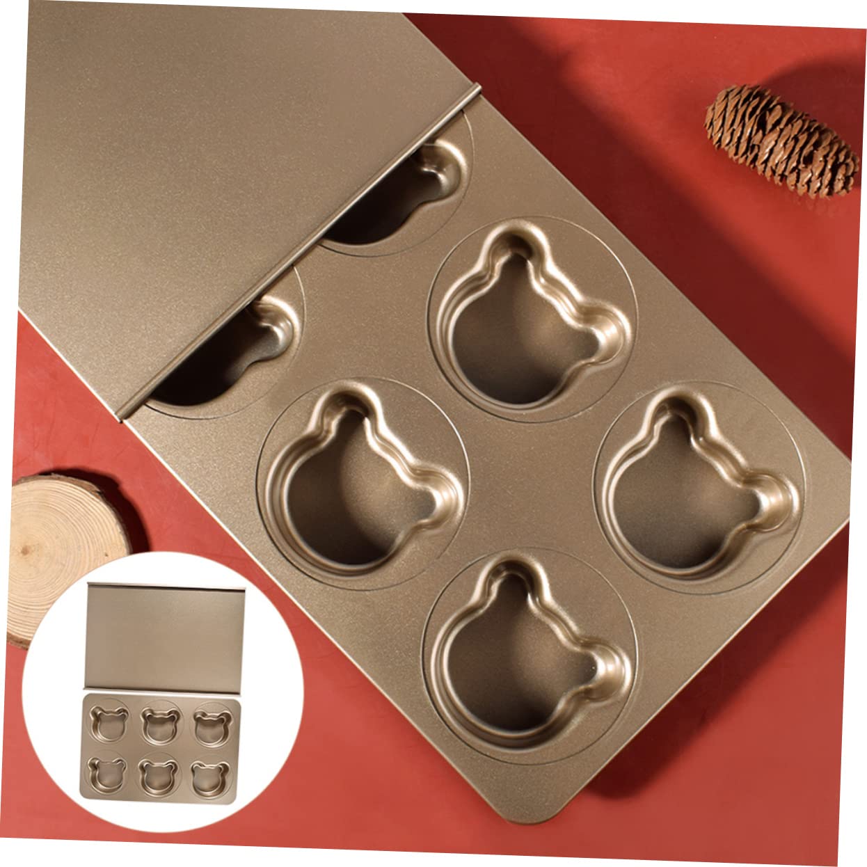 LABRIMP 1juego Conjunto De Moldes De Hornear De Metal Forma De Oso Para Pasteles Herramienta De Cocina Para Repostería Hogar y Cafeterías