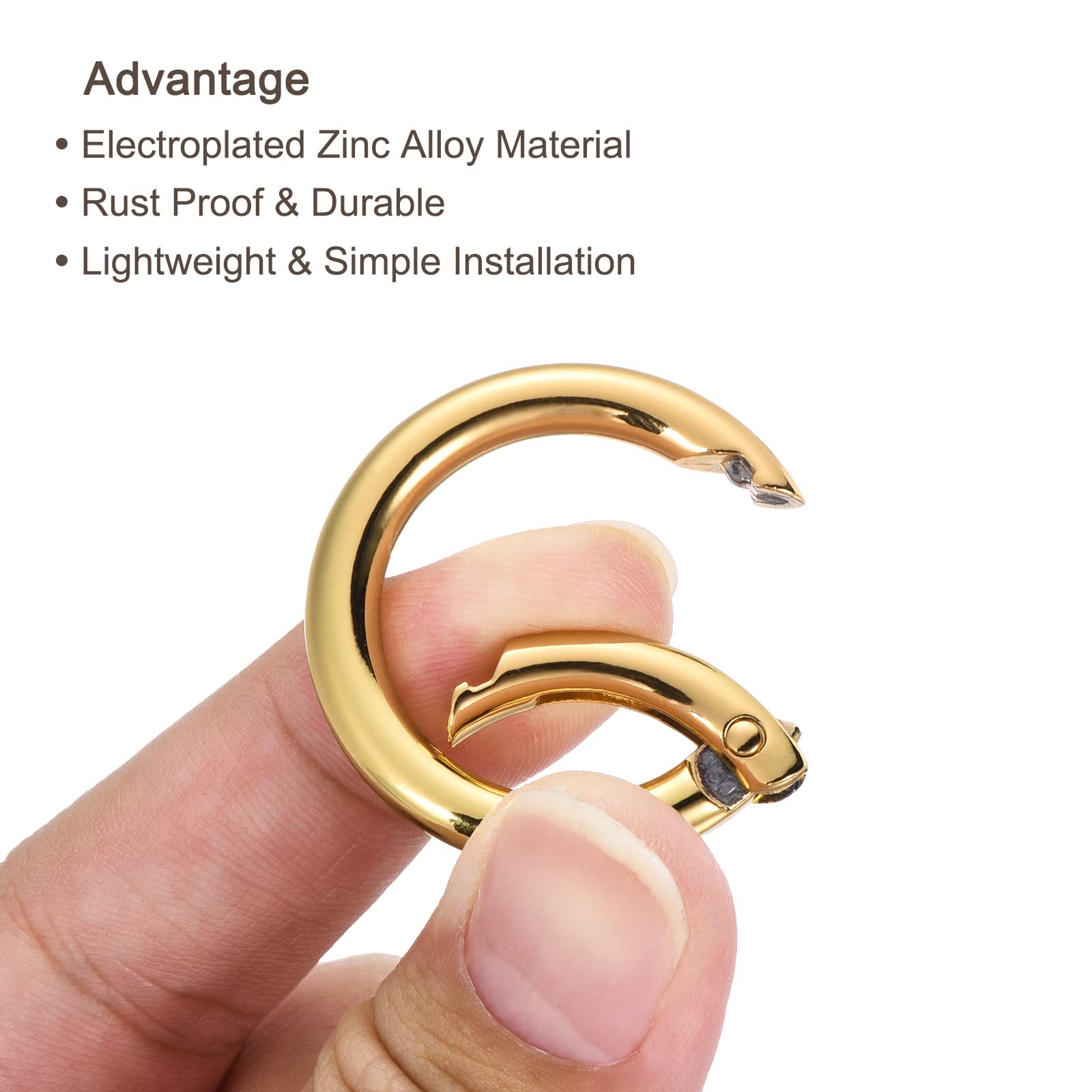 PATIKIL Anneaux Toriques à Ressort Métal 38 Mm, Lot 10, Alliage Zinc