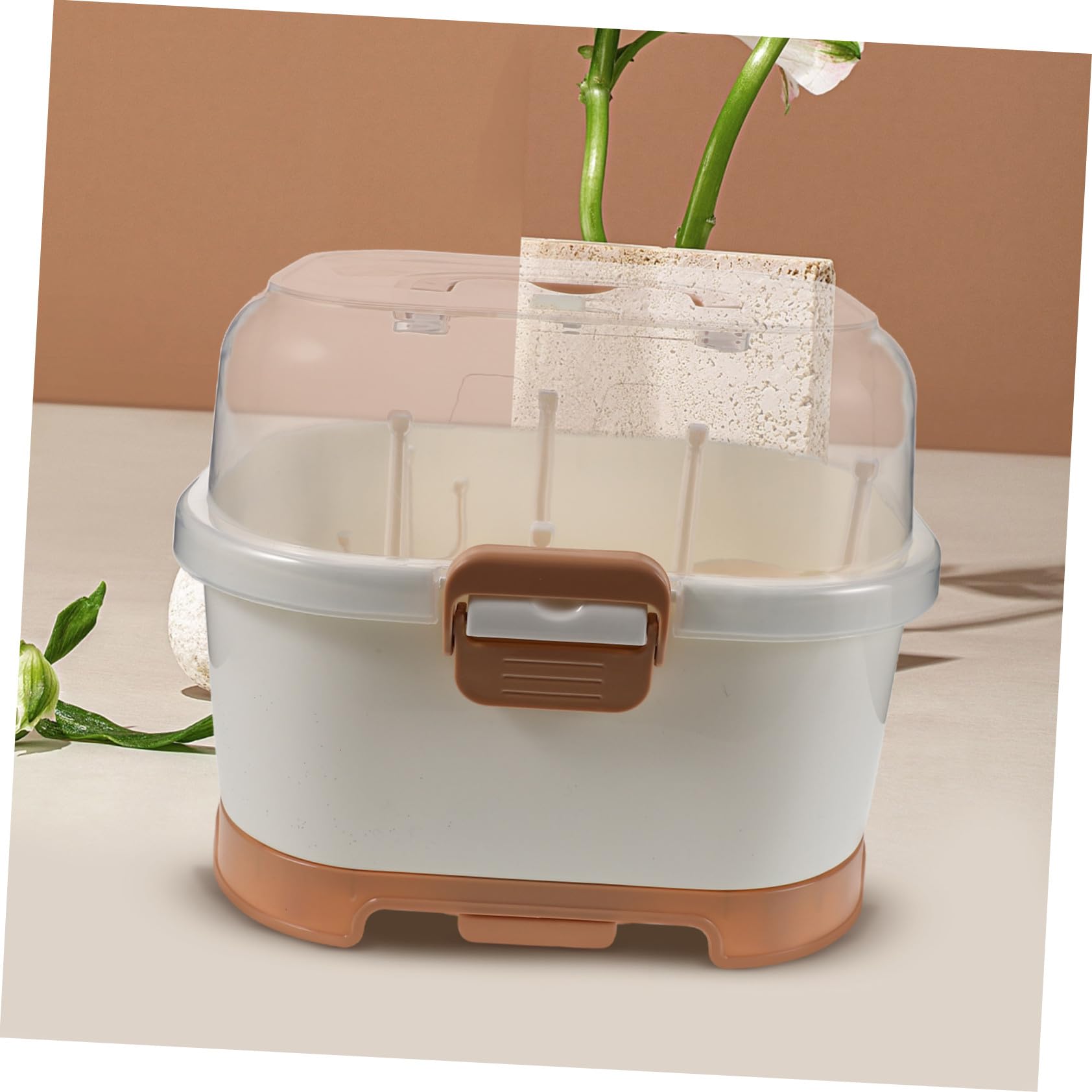 Beaupretty Boîte à Biberon avec Égouttoir Portable Organisateur de Biberons et Vaisselle Couvercle Inclus pour Rangement Hygiénique
