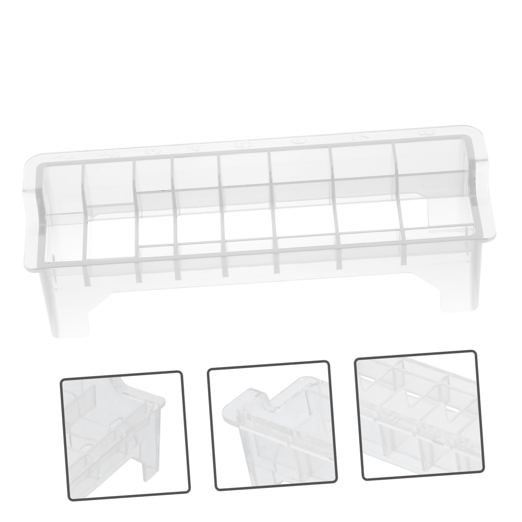 IWOWHERO 2pcs 8 Hair Clipper Comb Organizer Box 8 Grid Guide Comb Storage Box for Clipper Guards