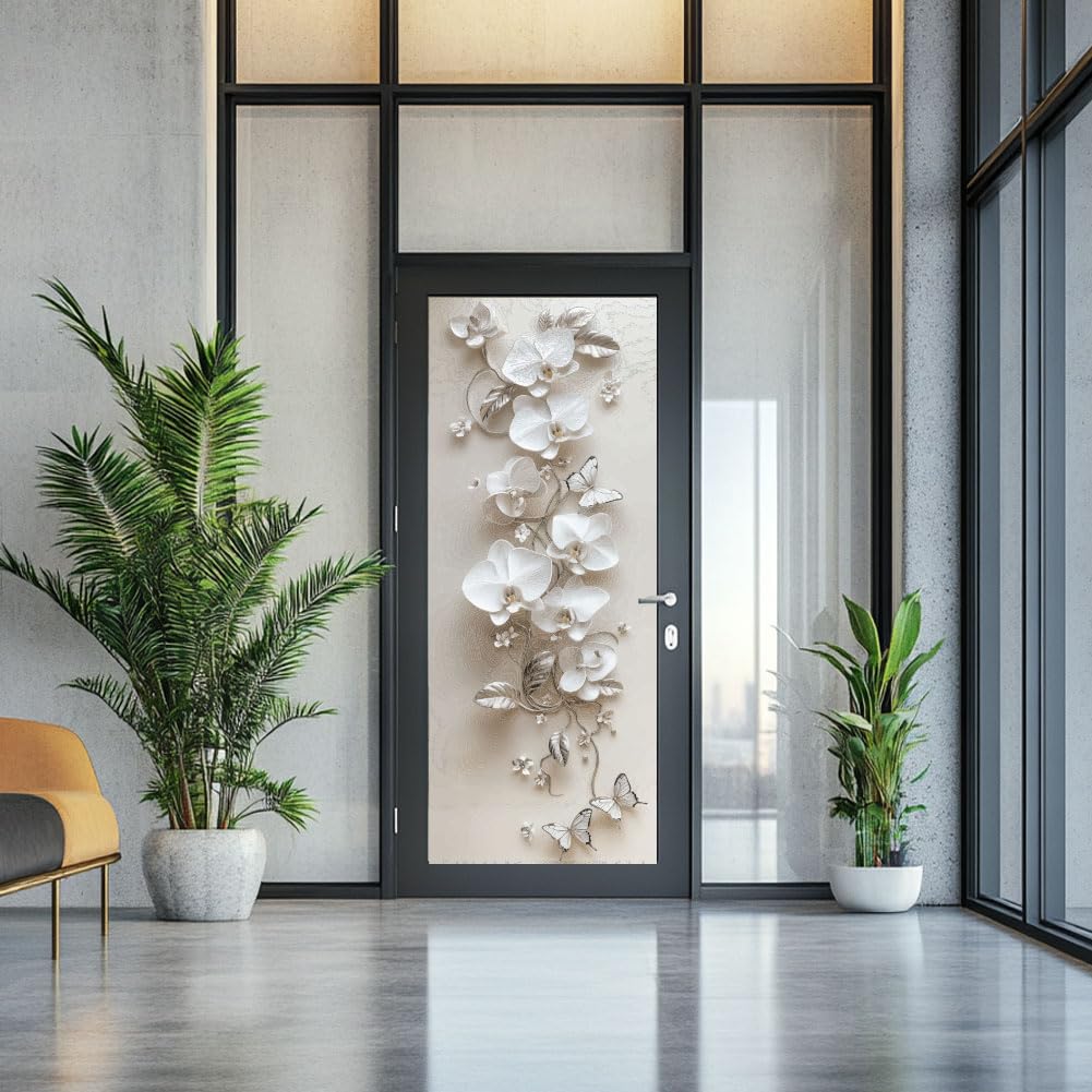 2 Adesivi 3D Per Porta Con Viti E Farfalle – 80x200 Cm, PVC Impermeabile E Antigraffio – Decorazione Moderna Per Camera E Soggiorno