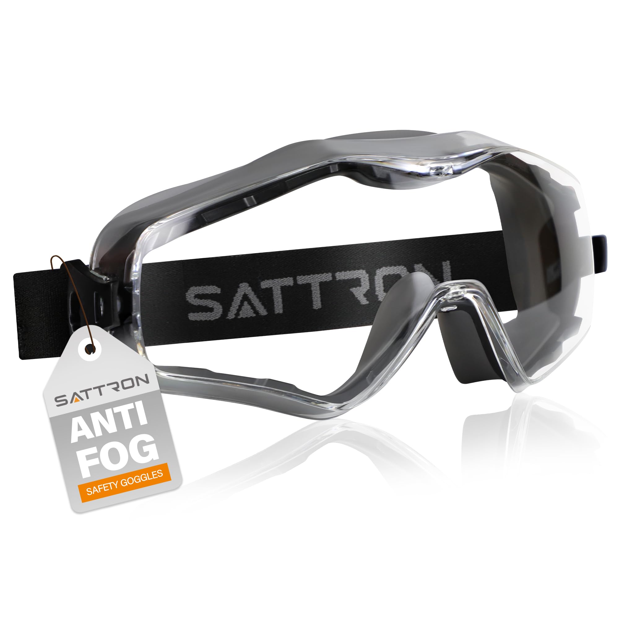 Gafas de seguridad sobre gafas, antivaho, ANSI Z87.1, resistencia a arañazos e impactos, protección UV, lente panorámica, correa ajustable