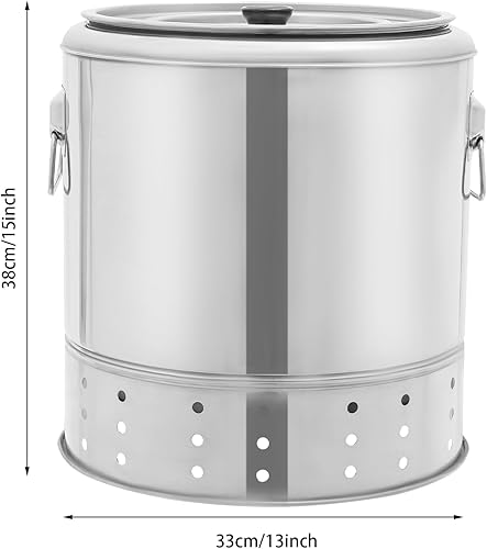 Miniatura 4 de Barril de carbón para ahumar carbón de acero inoxidable, parrilla de 360 sin humo con 20 pinchos, portátil, para exteriores, para campamento,