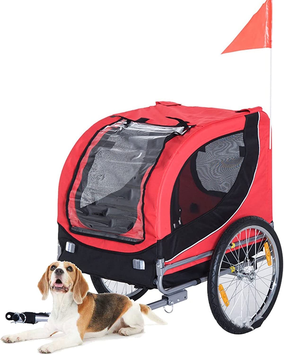 サイクルトレーラー　ペットカート 自転車メッシュ窓付き Amazon.co.jp: バイクトレーラー、調節可能なペットトレーラー