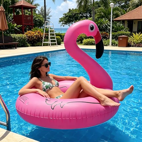 Miniatura 2 de NMM Hinchable Flotador Flamenco con Mando a Distancia y Luces LED Multicolores, Energía Solar Flotadores Piscina, Flotadores Gigantes para Piscina para Adultos y Niños