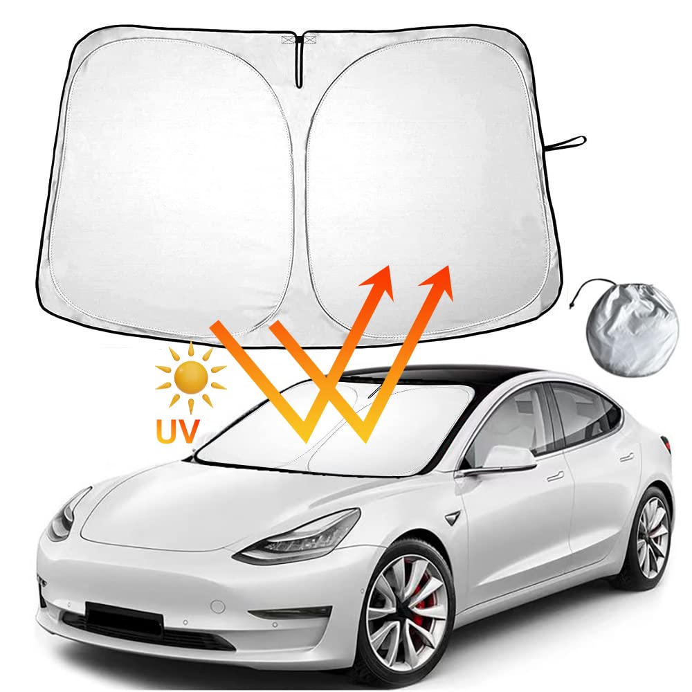 Windshield Sunshade | Superior UV & Heat Protection | Universal Fit Car Front Window Shade | Easy Install & Store Auto Interior Summer Accessory
