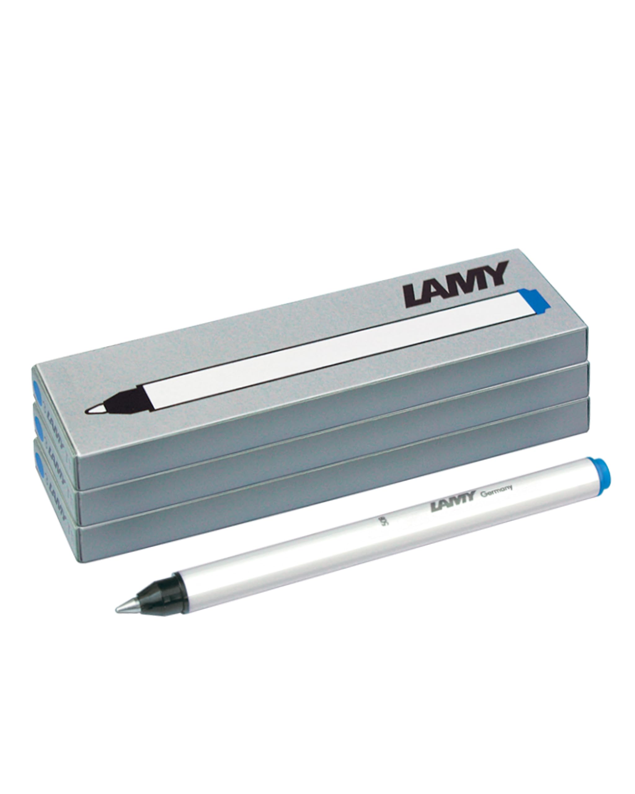 Lamy T11 Rollerball Pen Cartridges Set of 3 with Large Ink Supply and Stainless Steel Tip in Blue (Erasable) for Cartridge Roller Ball Model 311 Lamy Balloon - 9 Refills
