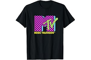 MTV Retro 80's Neon Pink Checkerboard Logo Men's T-Shirt