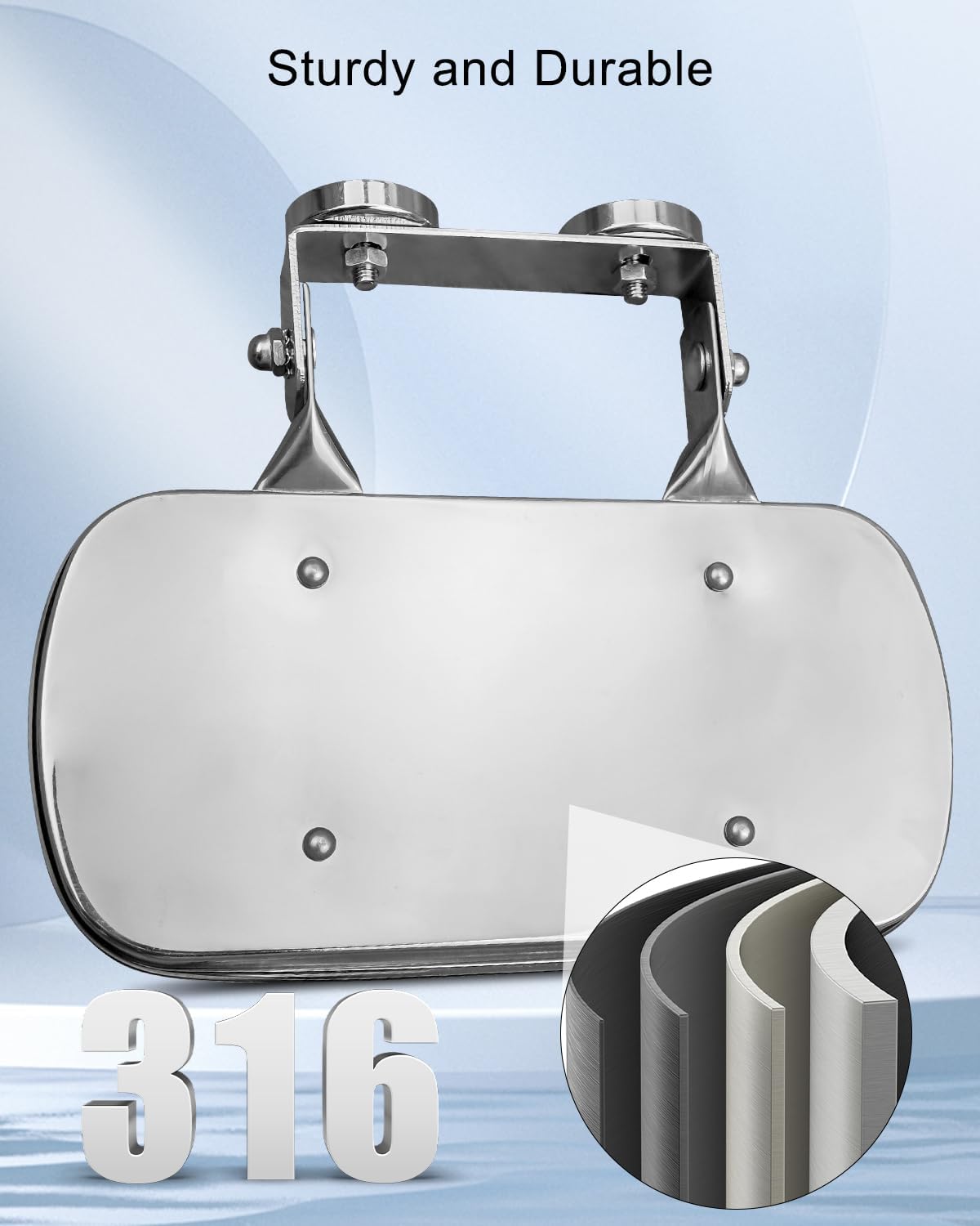 Strong Magnetic Tractor Mirrors Fit for John Deere Kubota Toyota Massery Ferguson New Holland CASE IH Kioti, Tractor Rear View Mirror Stainless Steel for Tractors Forklifts Trucks Boats Universal