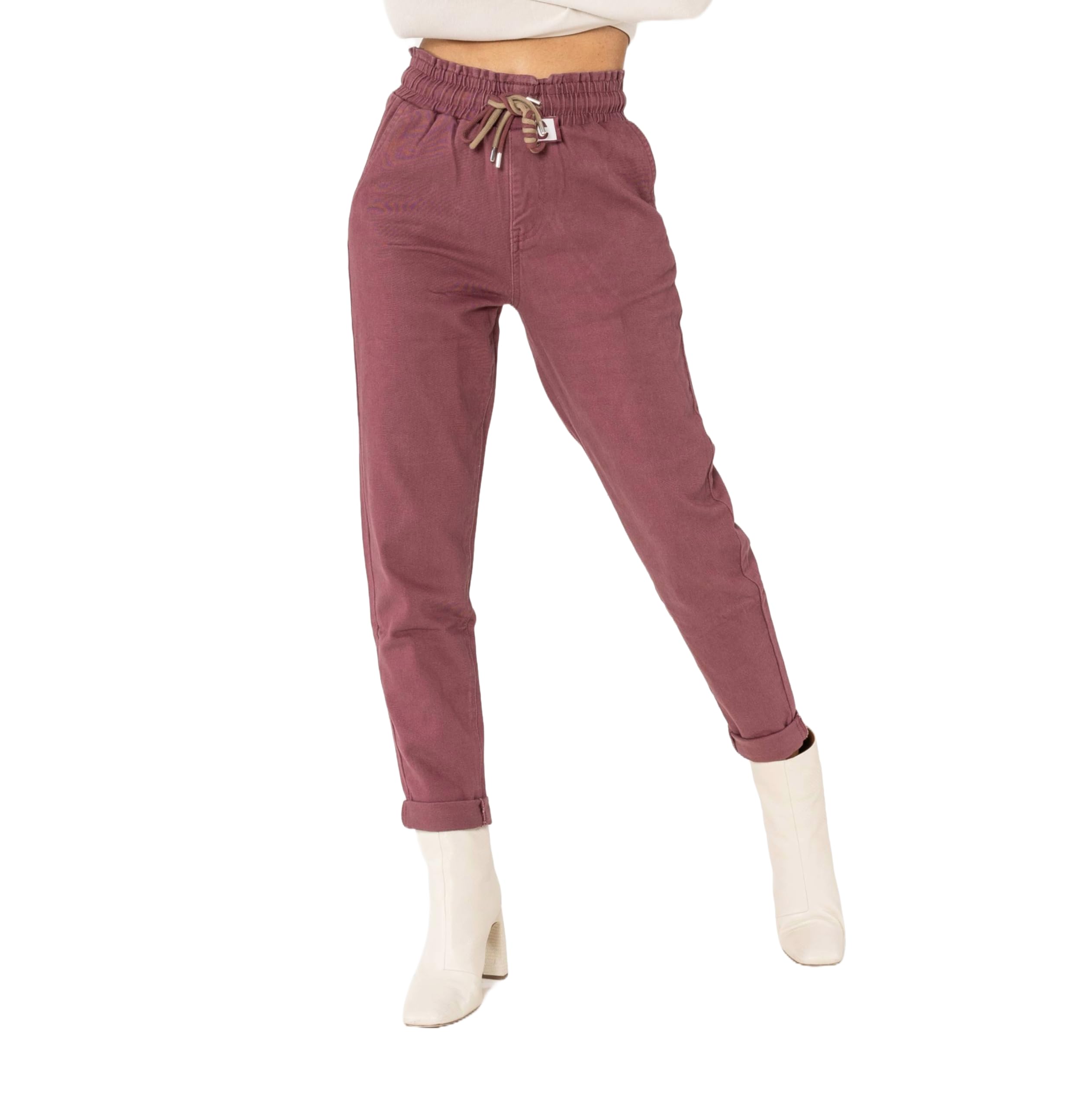 Nina Carter P500 Jeans casual da donna, in stile jogger, a vita alta, pantaloni da jogging estivi