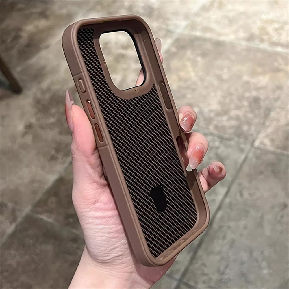 Custodia magnetica in fibra di carbonio con supporto in metallo color oro deserto per iPhone 17 16 15 14 13 Pro Max, custodia rigida per la ricarica, oro deserto, per iPhone 17 Pro Max