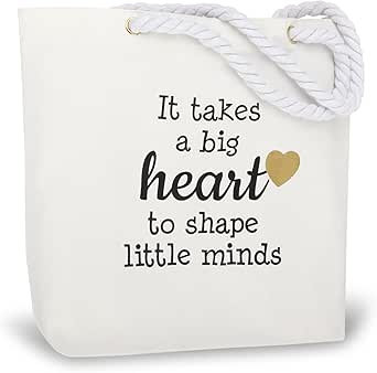 MARKHA Teacher Appreciation Gifts - Best Teacher Gifts for Women, Cool Gifts for Teachers Women - Sturdy, Durable and Washable Teachers Tote with Soft Rope Handle