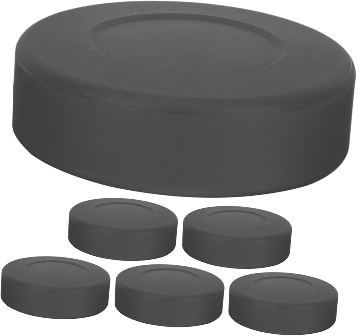 Hemoton 6pcs Matte Ice Hockey Training Pucks for Precision Puck Control and Portable Use Black Rubber and PVC Hockey Practice Balls and Home Gym Training Sessions
