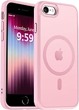 MOCCA Strong Magnetic for iPhone SE Case 2022/iPhone SE 2020 Case/iPhone 7 Case/iPhone 8 Case [Compatible with Magsafe] Slim Thin Translucent Matte Protective Cover Phone Case 4.7'', Pink