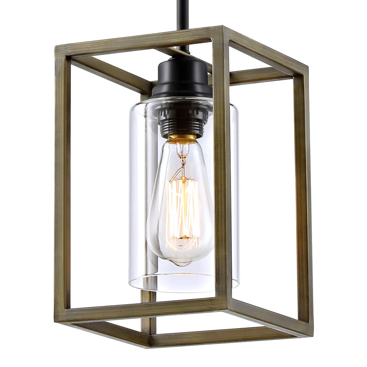 Buy PEESIN Farmhouse Pendant Light Fixtures, Square Rustic Light