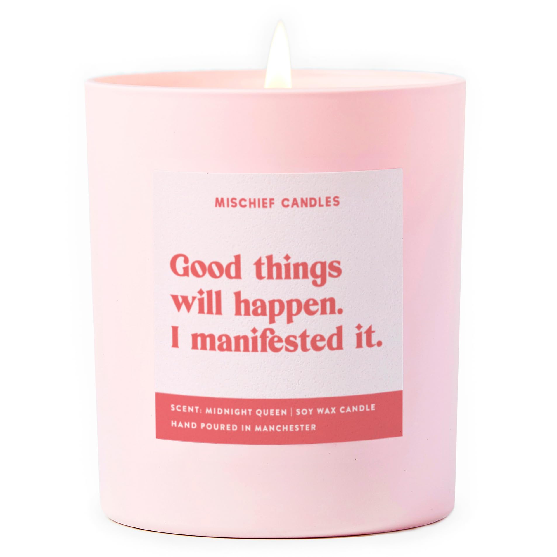 Funny Well Done Gift for Her Congratulations Gifts Scented Soy Wax Pink Candle (Good Things Will Happen)
