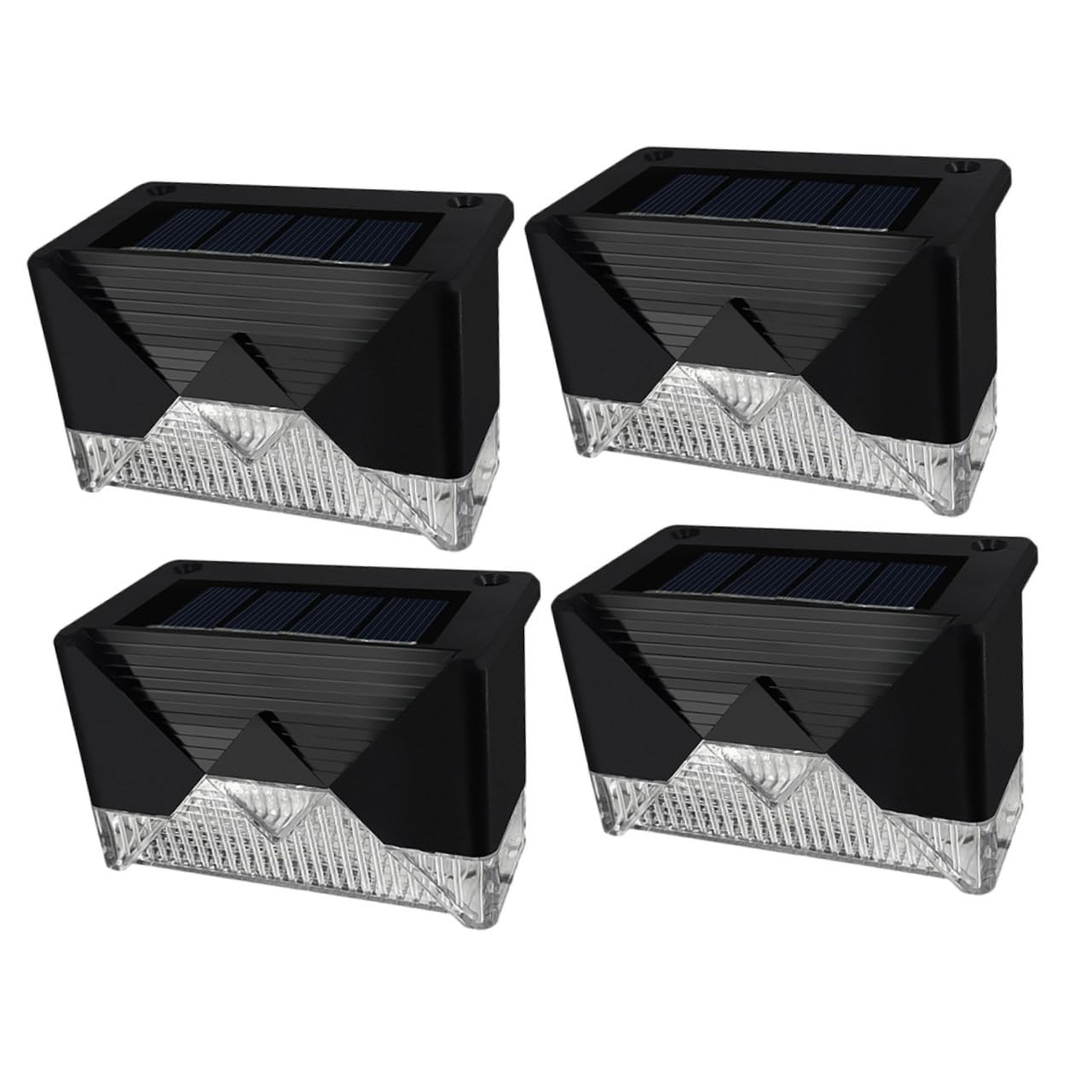 VILLCASE Solar Step Lights 4-Pack Waterproof Outdoor Garden Lights Solar-Powered Pathway Lamps Energy-efficient