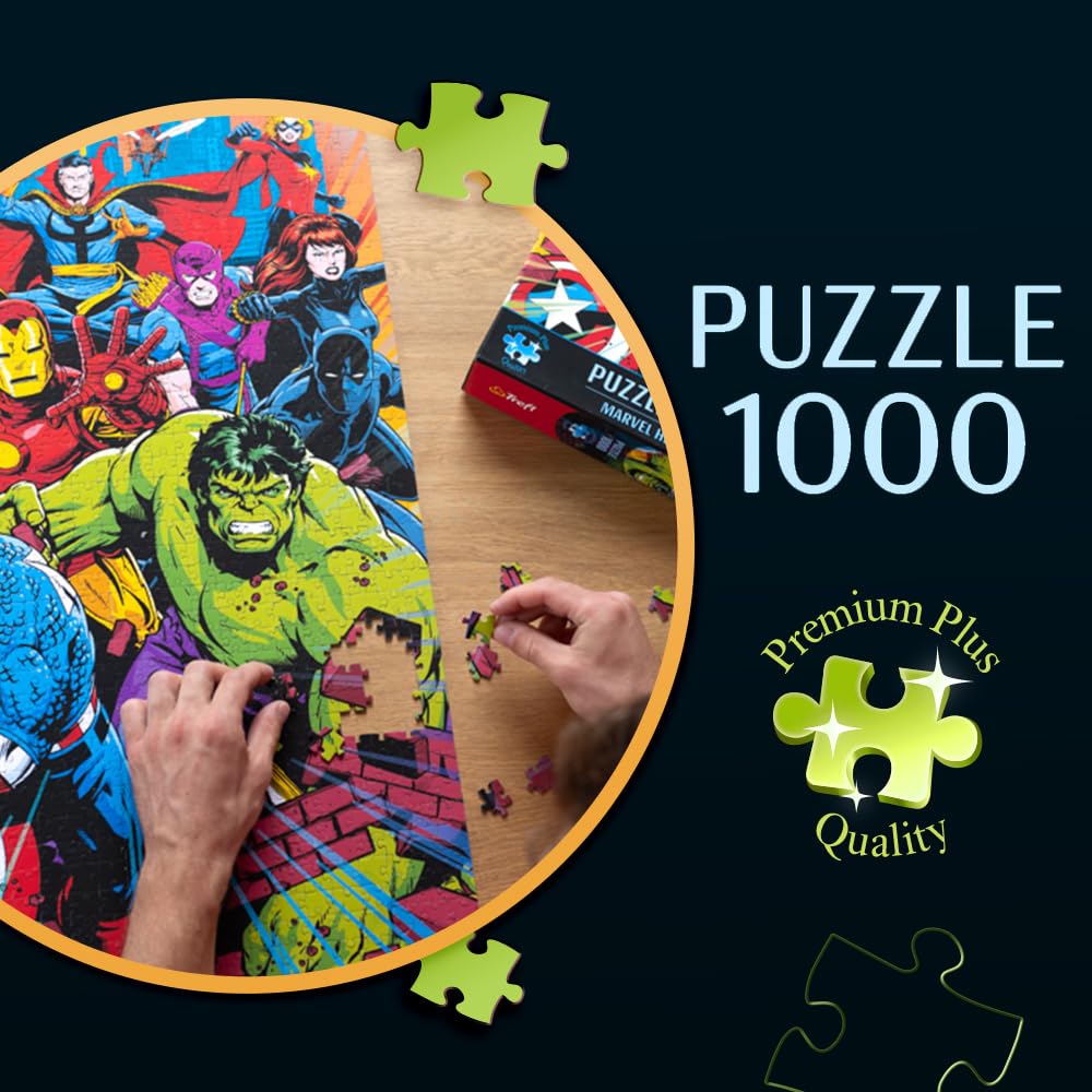 Trefl - Puzzle 1000 Elementów, Marvel Heroes, Premium Plus, Marvel