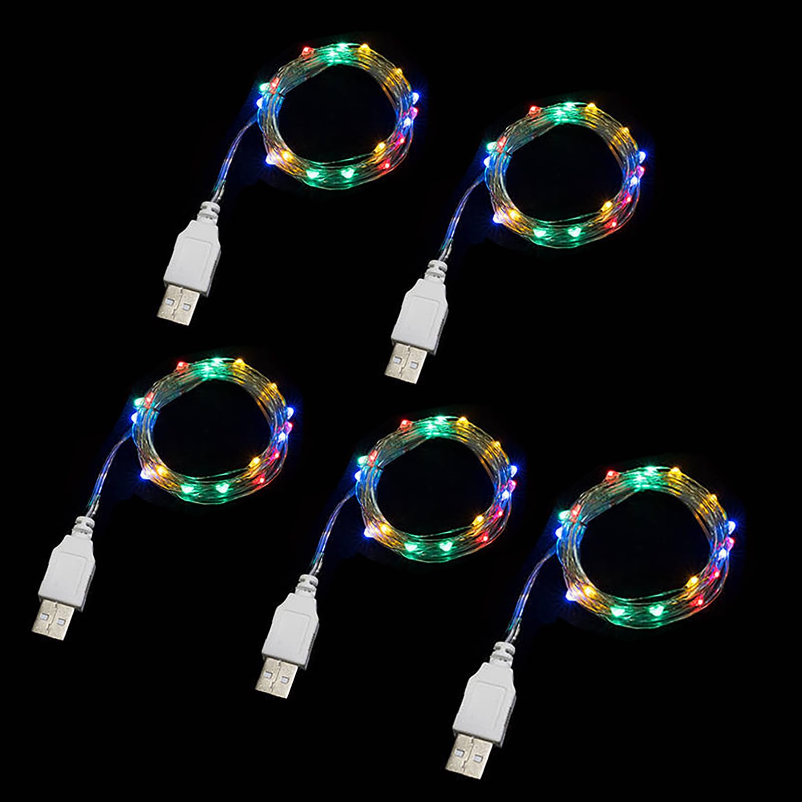 Sokelinn-six 2M 20 LED Fairy Lights USB Powered for Desk Office Christmas Tree Party Decoration (Multicolor, 5)
