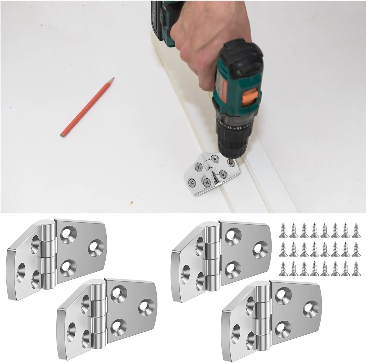 316 Stainless Steel Grade 3 X 1.5 Boat Hatch Hinge Casting Cabinet Door with Screws