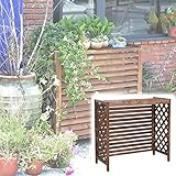  OURECO Housse de Climatiseur En Bois, Clôtures D\'Écran de Confidentialité Pour Climatisation, Balcon Décoratif Pour Étagère À Fleurs, Climatiseur Extérieur Et Enceinte À Ordures/110 * 51 * 85Cm