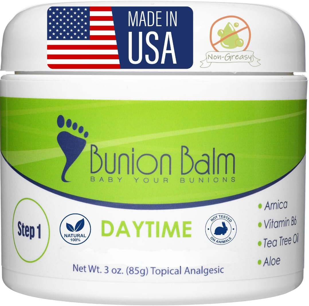 Bunion Balm Cream for Aching Bunions. Hallux Valgus Cream with Arnica Montana & Menthol Salve for Aches, Massage Lotion Crème for Throbbing Feet (Step 1 of a 2 Step Formulation)