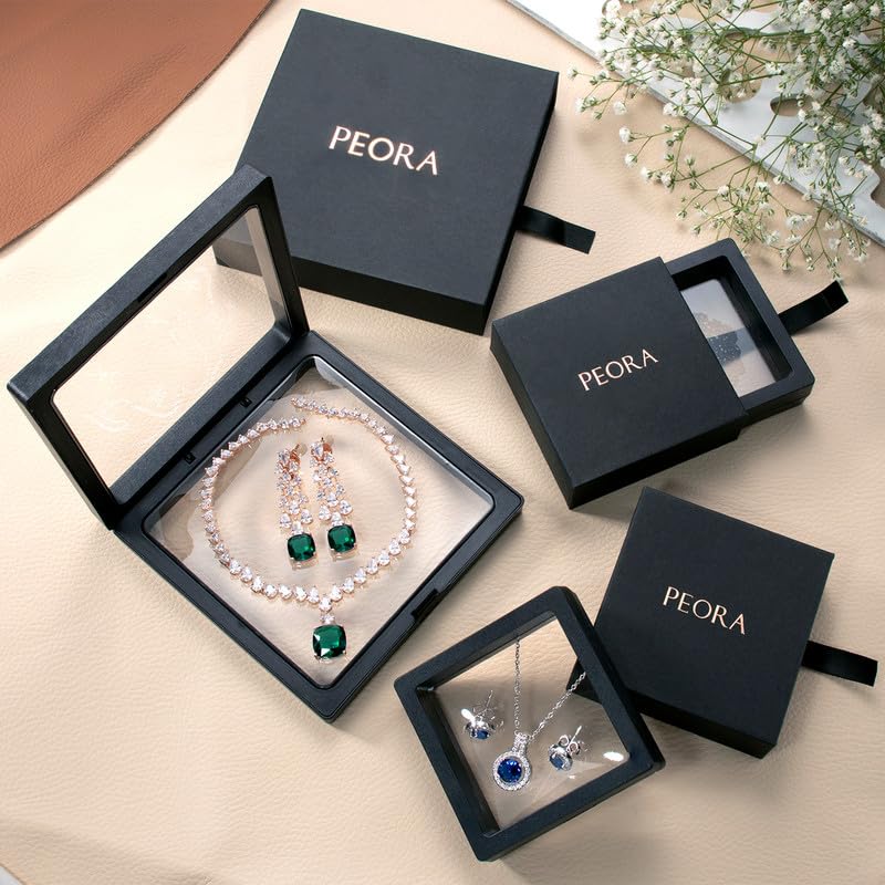 Plated Cubic Zirconia & Crystal Necklace & Drop Earring Set