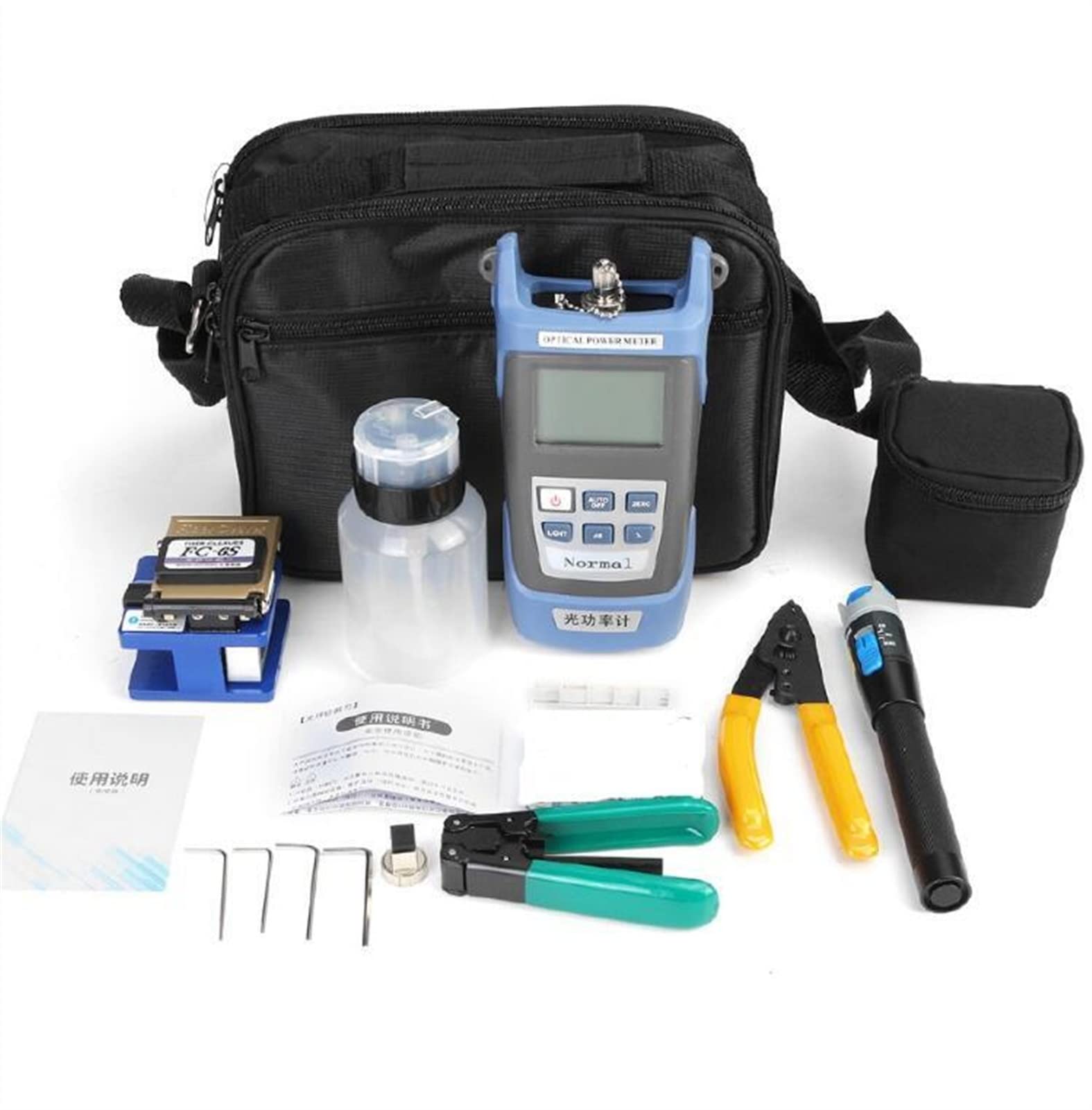 Kit fibra ottica strumento con Clivador de Fibra Otica Power Meter Fault Locator herramientas 10km
