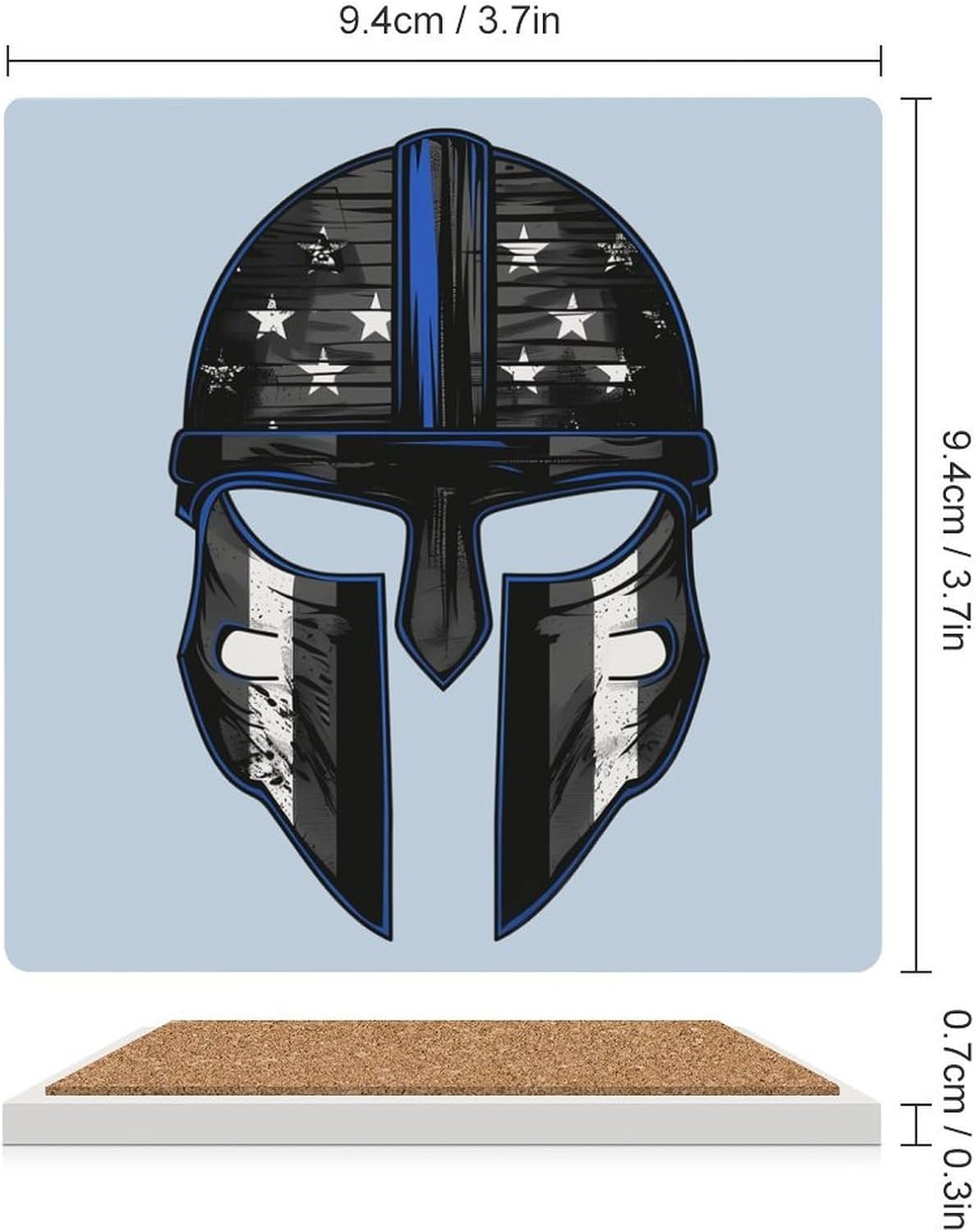 A-mericans US Flag Spartann Coaster for Drinks Square Ceramic Table Coasters Stone Mat Crafts 6PCS Home Kitchen Decor