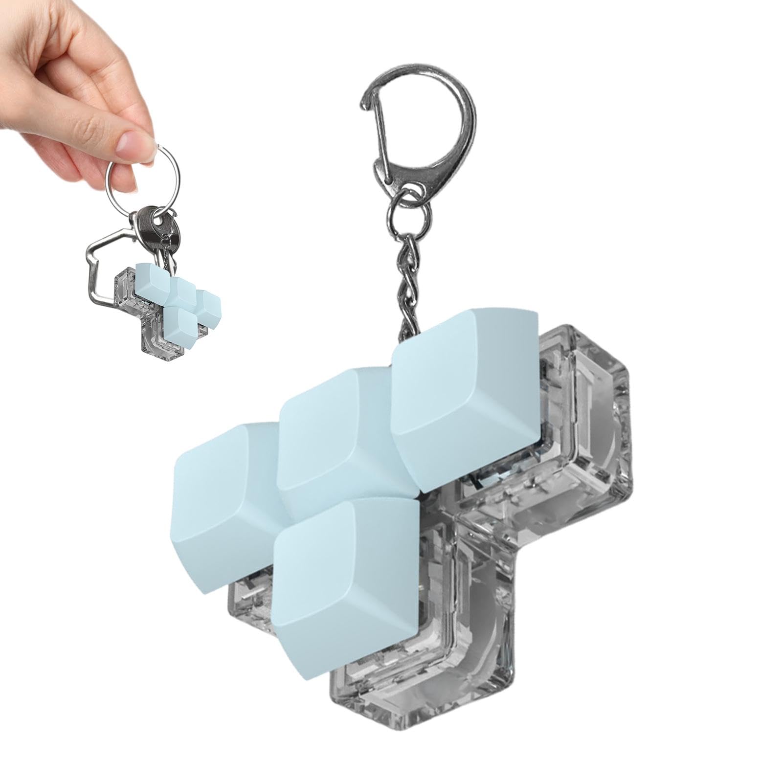 Porte-clés Clavier Fidget – Jouet Testeur à 4 Touches Lumineuses, Sensoriel, Pour Homme/femme, Cadeau Original