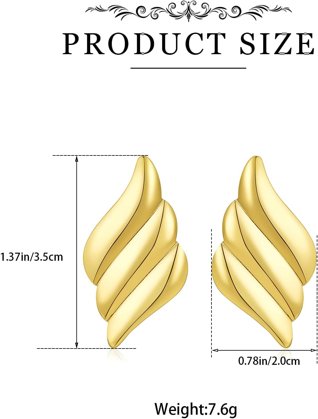 Gold Stainless Steel Earrings for Women Trendy Large Gold Stud Hypoallergenic - Image 6