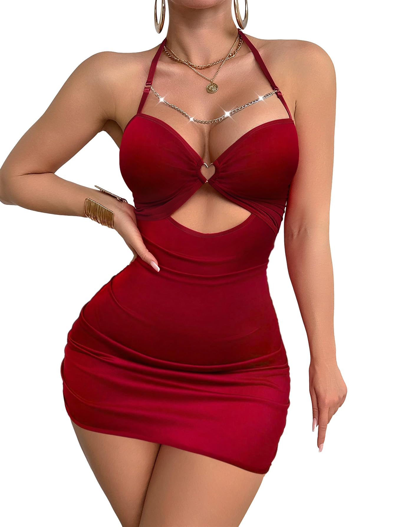 Foxiny Sexy Lingerie Dress Women Ruched Bodycon Outfit