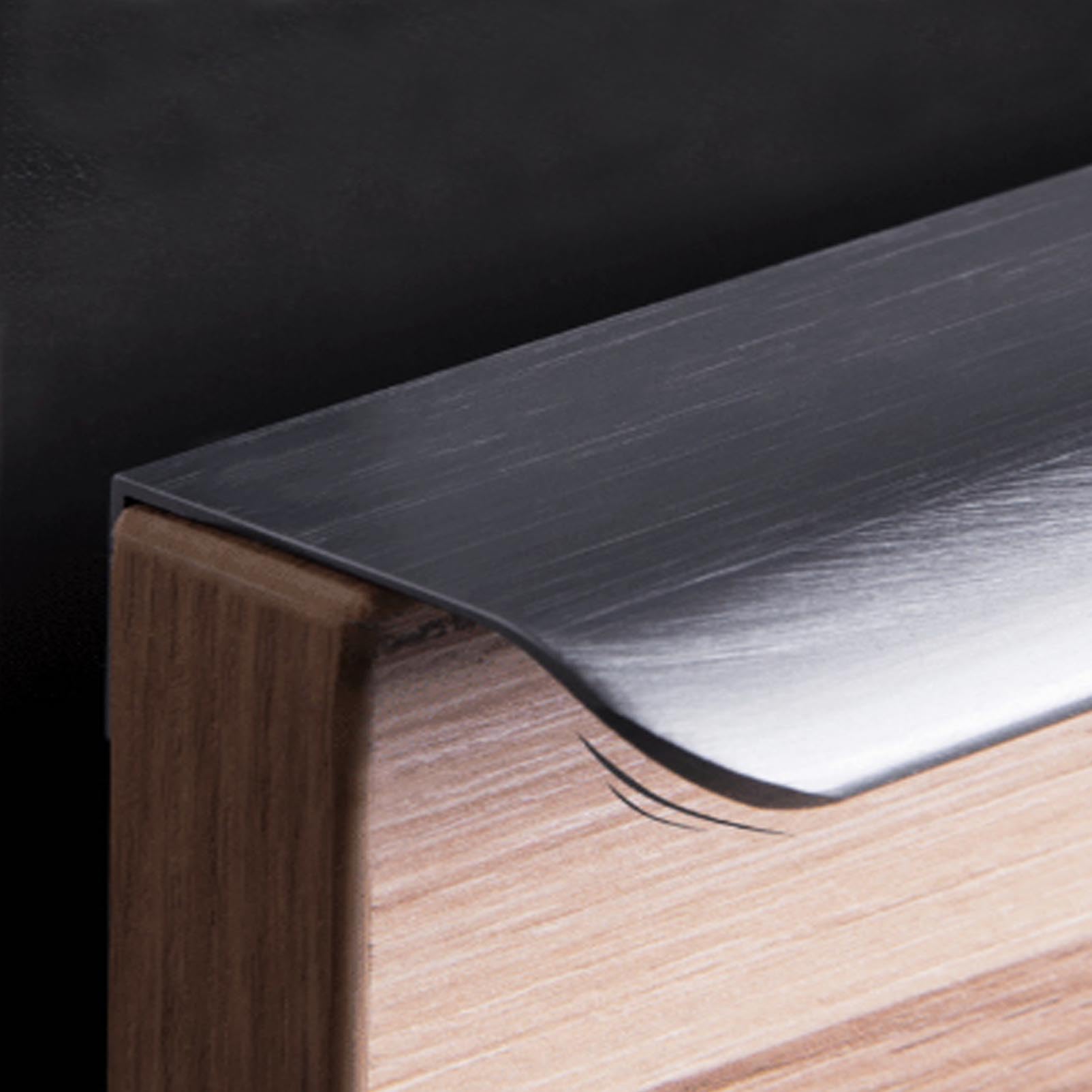 Concealed Kitchen Cupboard Handles Finger Edge Pull Silver Hidden Drawer Pulls Aluminum Cabinet Handle Invisible Door Knob for Wardrobe 1pcs (Full Length,600mm)
