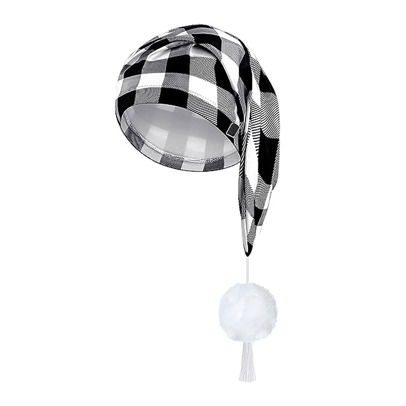 Elnwnnkc Santa Hat Thicken Plaids for Holiday Comfort Liner Christmas New Year Symbol Cap with Pompoms Christmas Hats Bulk