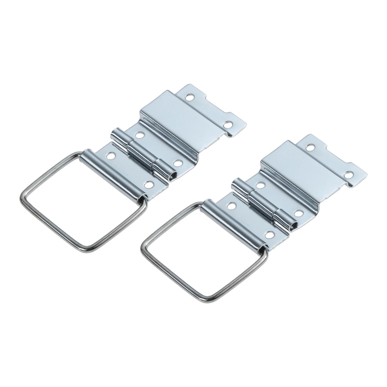 Rmwkrmogrf Silver Metal Support Hinges 6 Holes Cabinet Door Lockers Furniture Hinge Toolbox Suitcase Fitting 2Pcs(Silver)