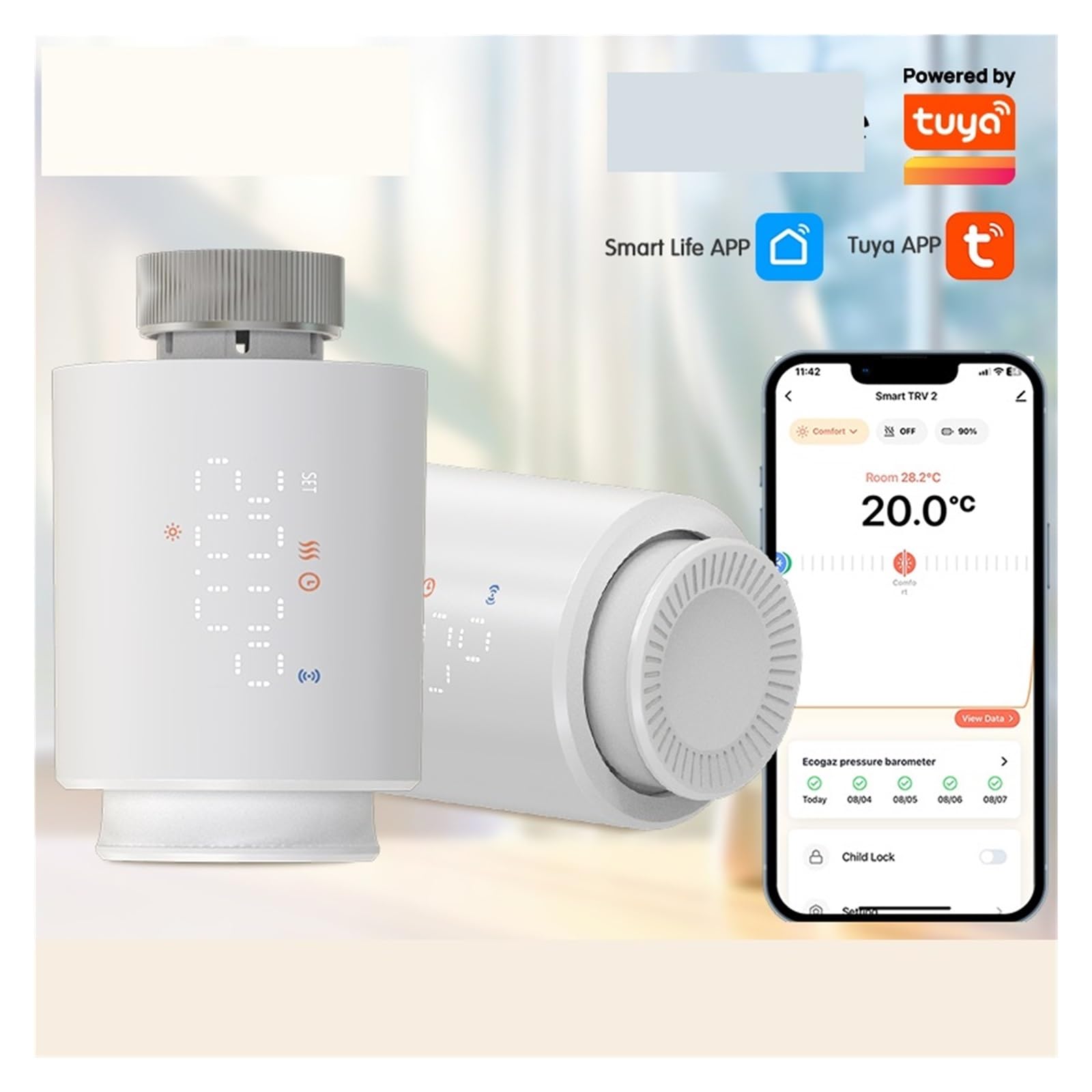 Inteligentny Termostatyczny Zawór Grzejnikowy TRV Siłownik Zdalny Regulator Temperatury Współpraca Z OszczęDza Energię I Koszty Ogrzewania(6pcs)