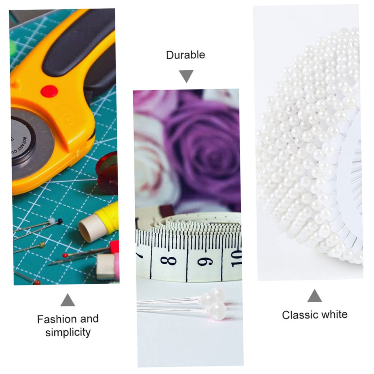 HOMSFOU 3 Series Alfileres con Cabeza De Unidades Resistente para Decoración De Ropa Y Ramos De Boda Puntas Afiladas para Fácil Inserción Y Flores para Manualidades Y 960 Piezas X 3